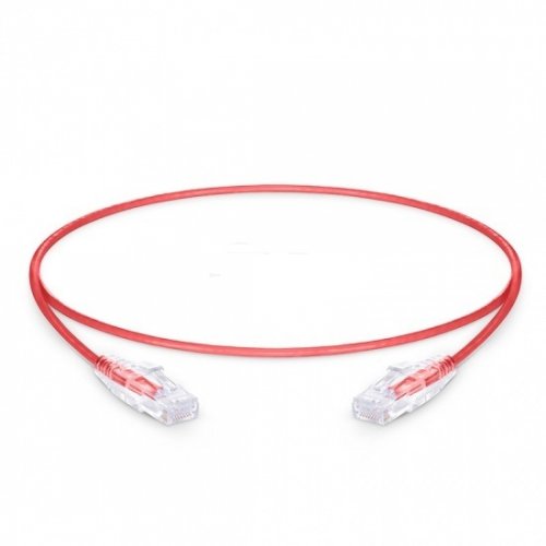 极细以太网跳线1英尺 (0.3 m) Cat6无尾套非屏蔽 (UTP) PVC CM,红色