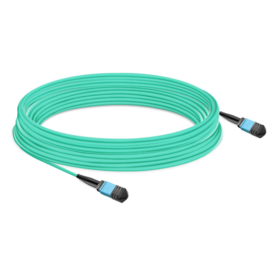 NVIDIA MFP7E10-N030 Compatible 30m (98ft) 12 Fibers Low Insertion Loss Female to Female MPO Trunk Cable Polarity B APC to APC LSZH Multimode OM3 50/125