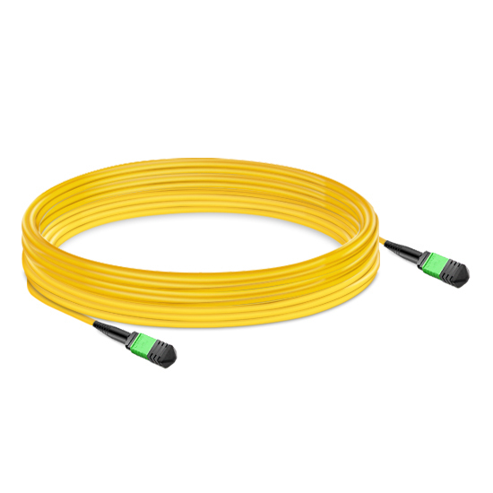 NVIDIA MFP7E30-N050 Compatible 50m (164ft) 12 Fibers Low Insertion Loss Female to Female MPO Trunk Cable Polarity B APC to APC LSZH Single-Mode OS2 9/125
