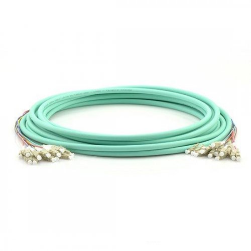 1.5米 LC UPC - LC UPC 50/125 OM3 多模 6 芯多芯预接式光纤跳线 0.9mm PVC 护套