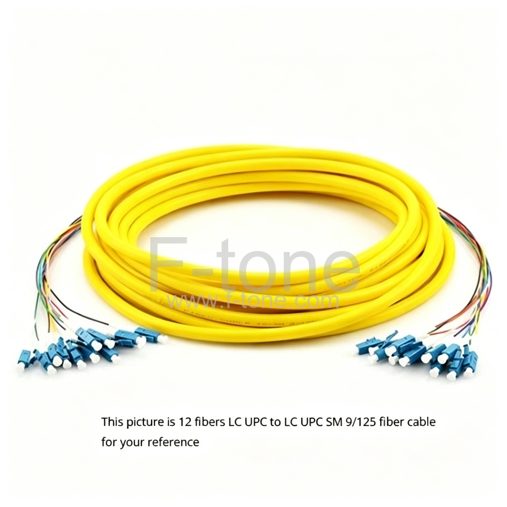 1.5米 LC UPC - LC UPC 9/125 单模 6 芯多芯预接式光纤跳线 0.9mm PVC 护套