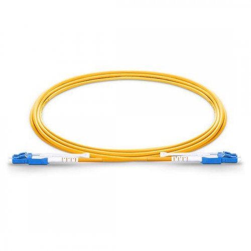 1米 LC UPC 转 LC UPC 双芯 2.0mm PVC(OFNR) 9/125 单模高清光纤跳线