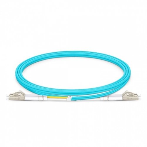 1米 LC UPC 转 LC UPC 双芯 2.0mm PVC(OFNR) OM4 多模超低损耗光纤跳线