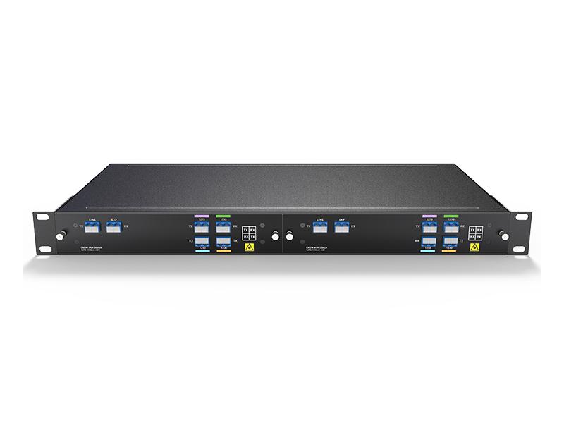 Single Fiber 2CH 4waves1470-1530nm CWDM OADM, WEST AND EAST, LC/UPC, FMU Plug-in Module, and 2 Slots 1U Rack