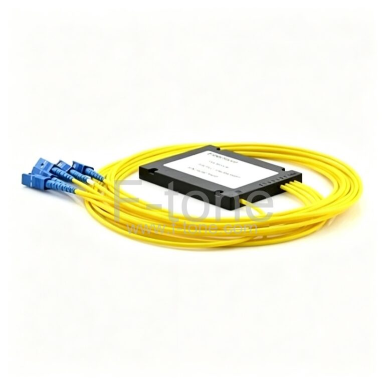 1×4 光纤PLC分路器,带塑料ABS盒封装