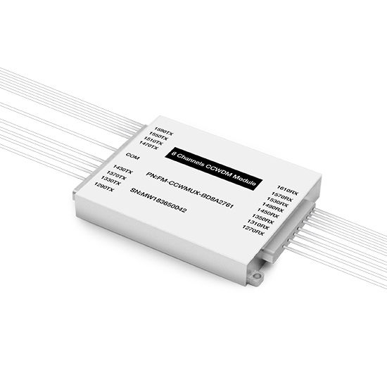 Passive CCWDM Single Fiber Wavelengths Mux Aluminum Box Module 8CH 16 Wavelengths (TX: 1290/1330/1370/1430/1470/1510/1550/1590nm RX: 1270/1310/1350/1450/1490/1530/1570/1610nm)