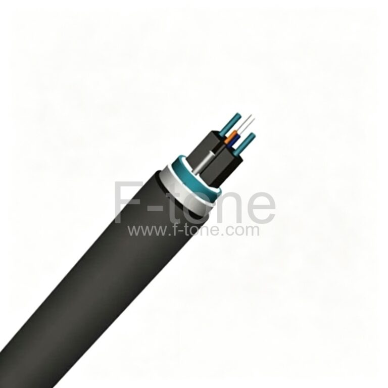 2芯单模单铠 FRP 加强芯 PE FTTH 管道光缆-GJFDC