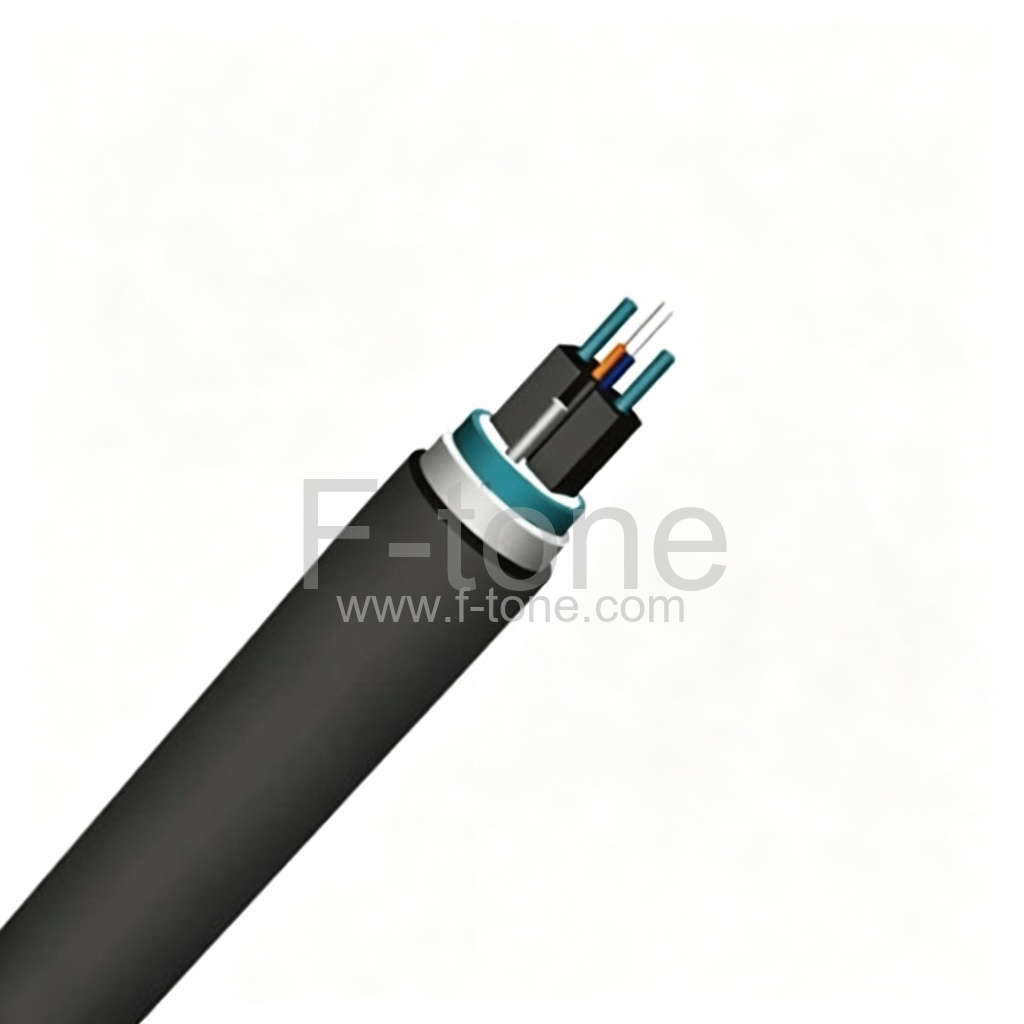 2芯单模单铠 FRP 加强芯 PE FTTH 管道光缆-GJFDC