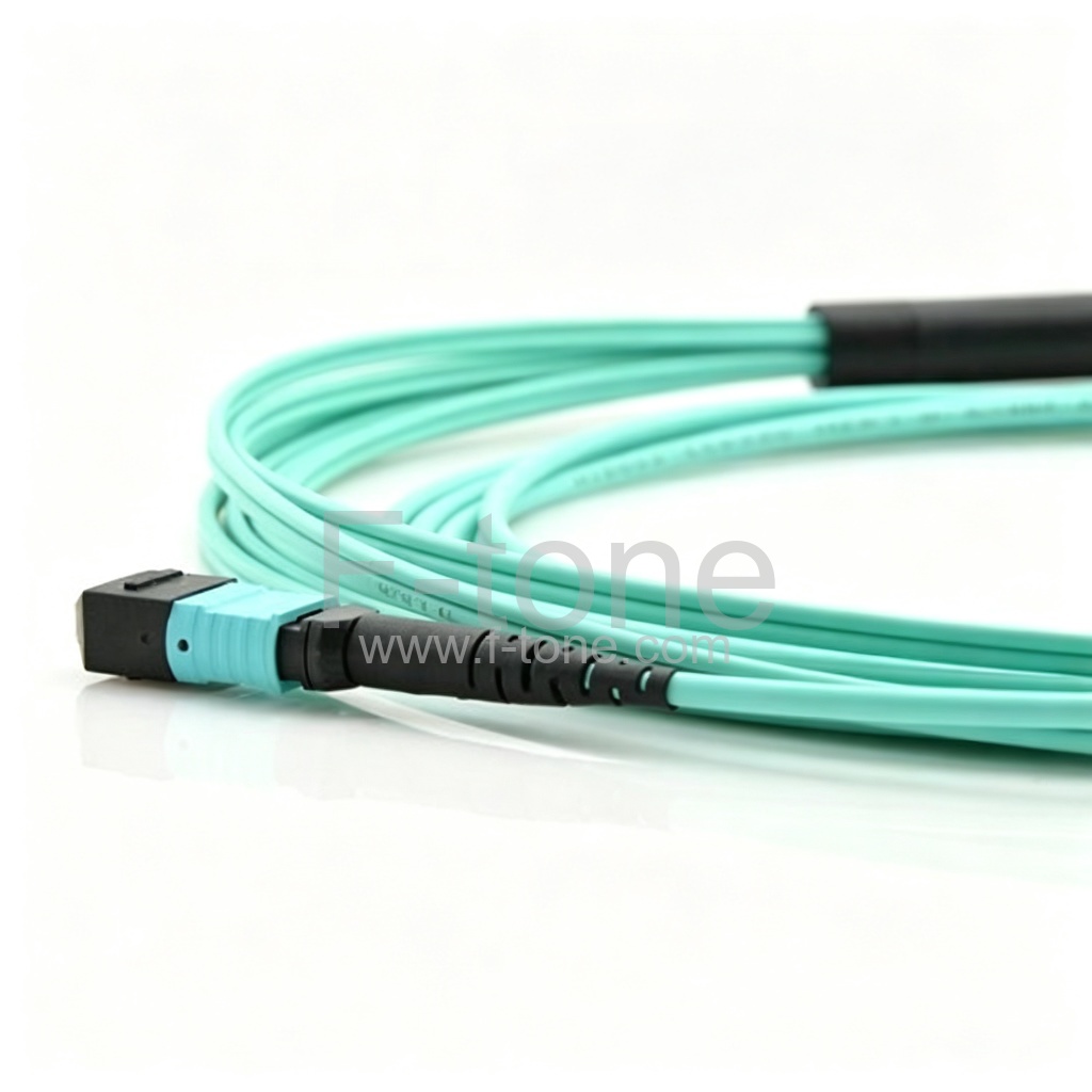 24 芯 OM4 多模 24芯每股 MPO 线束光纤跳线 3.0mm LSZH/Riser