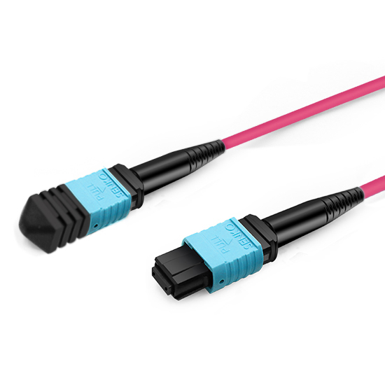 NVIDIA MFP7E10-N040 Compatible 40m (131ft) 12 Fibers Low Insertion Loss Female to Female MPO Trunk Cable Polarity B APC to APC LSZH Multimode OM4 50/125
