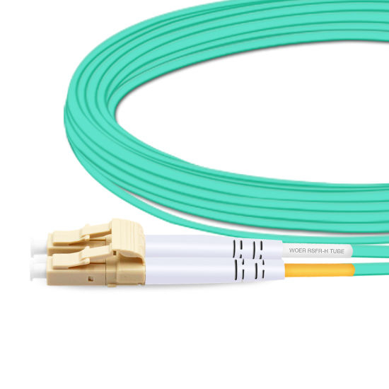30m (98ft) Duplex OM3 Multimode LC UPC to LC UPC PVC (OFNR) Fiber Optic Cable