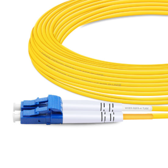 15m (49ft) Duplex OS2 Single Mode LC UPC to SC UPC PVC (OFNR) Fiber Optic Cable