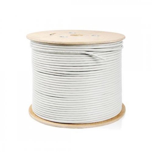 305m(1000ft)Cat5e非屏蔽(UTP)实心PVC散装以太网网线白色