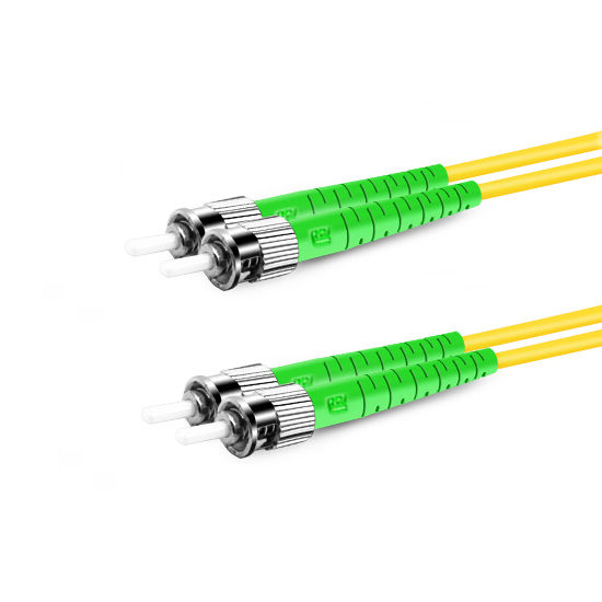 10m (33ft) Duplex OS2 Single Mode ST APC to ST APC PVC (OFNR) Fiber Optic Cable