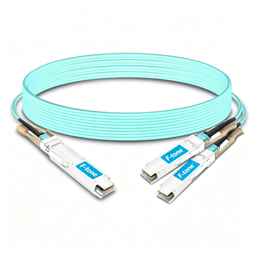 OSFP-2Q56-AOC20M 20m (66ft) 400G OSFP to 2x200G QSFP56 twin port HDR Breakout Active Optical Cable