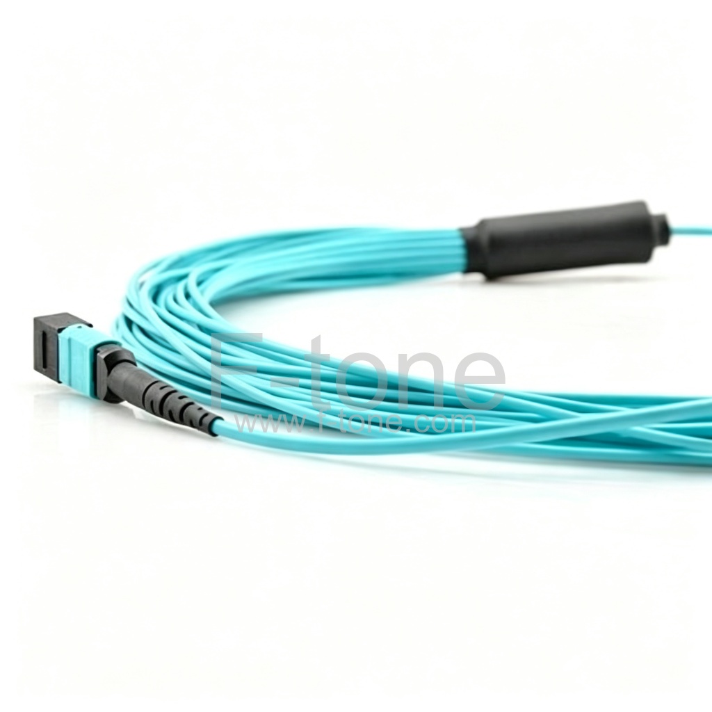 48 芯 OM4 多模 12芯每股 MTP 线束光纤跳线 3.0mm LSZH/Riser