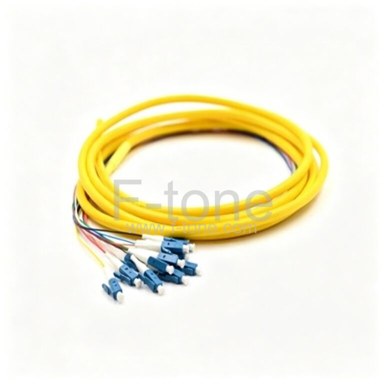 5米 12 芯 LC/UPC 9/125 单模束状光纤尾纤 2.0mm PVC 护套