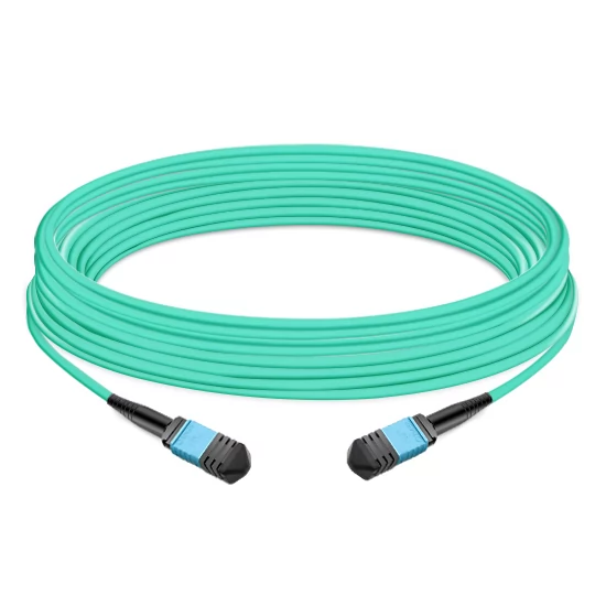 NVIDIA MFP7E10-N030 Compatible 30m (98ft) 12 Fibers Low Insertion Loss Female to Female MPO Trunk Cable Polarity B APC to APC LSZH Multimode OM3 50/125