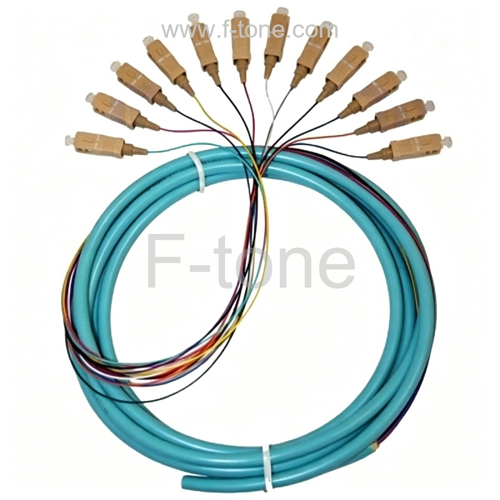 6芯0.9mm 50/125 OM3多模LC/SC/ST/FC束状尾纤