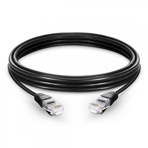 Cat5e无尾套非屏蔽 (UTP) 以太网跳线,黑色PVC,10m(32.81ft)