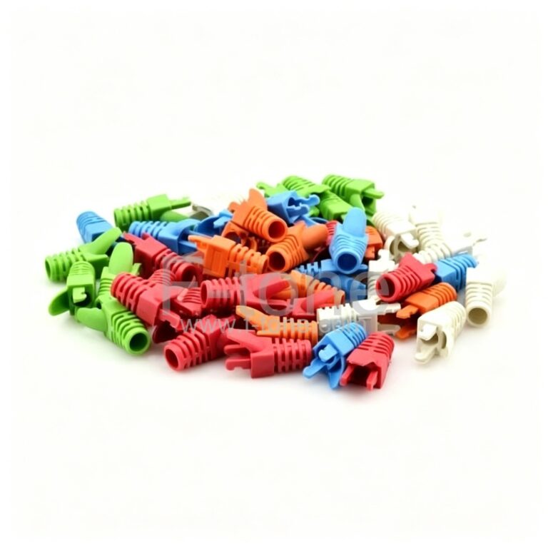 Cat6 RJ45网线插头彩色尾套爪型带盖 100/包