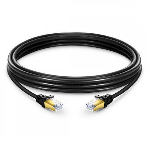 Cat7屏蔽 (SSTP) 以太网跳线，黑色PVC，3m（9.84ft）