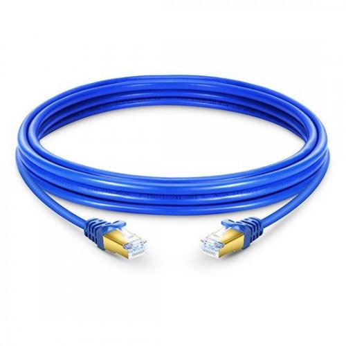 CAT7主干网线屏蔽 (SSTP) 以太网跳线，蓝色PVC，5m（16.40ft）
