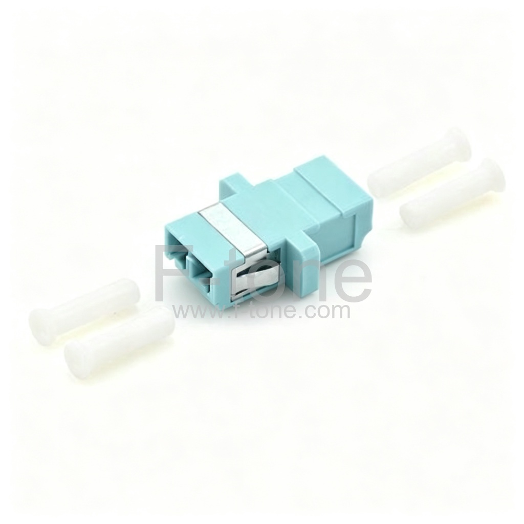 LC/UPC转LC/UPC OM3双工SC型带法兰塑料光纤适配器
