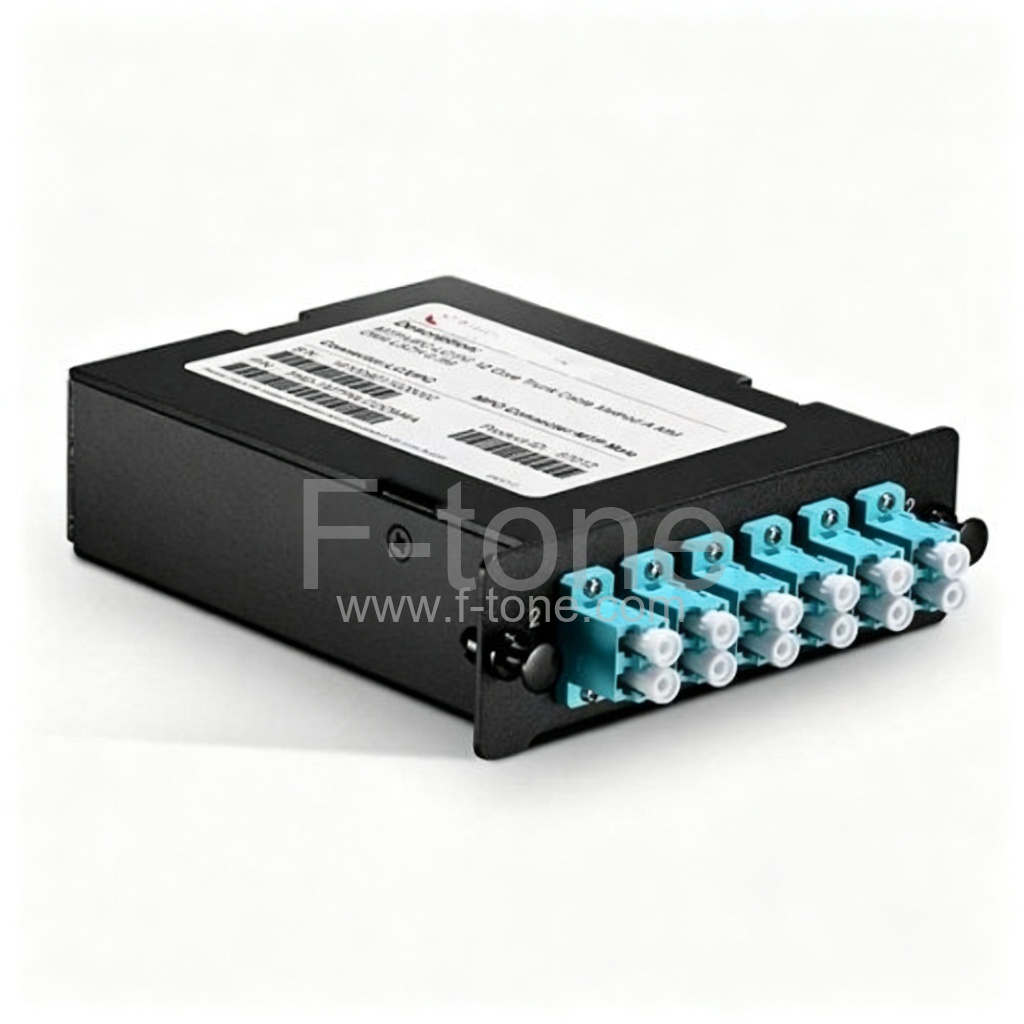 MTP转6x LC/UPC双芯，0.35dB IL，极性A，12芯 OM3 MPO/MTP 盒