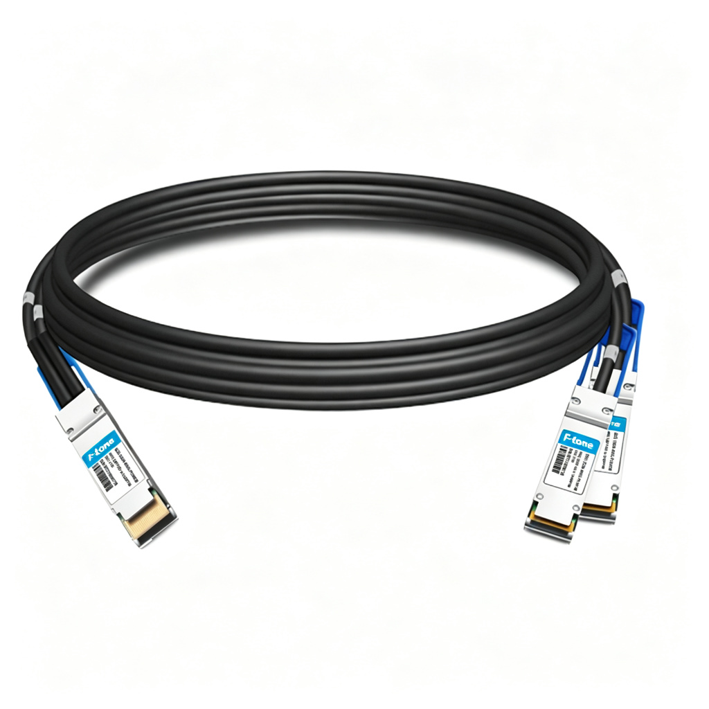 QDD-2Q56-400G-PC1.5M 1.5m (5ft) 400G QSFP-DD to 2x200G QSFP56 PAM4 Passive Breakout Direct Attach Copper Cable