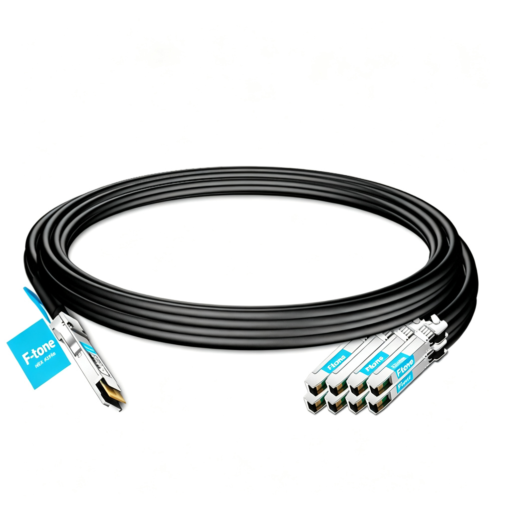 QSFP-DD-8SFP56-PC1M 1m (3ft) 400G QSFP-DD to 8x 50G SFP56 Passive Direct Attach Twinax Copper Breakout Cable