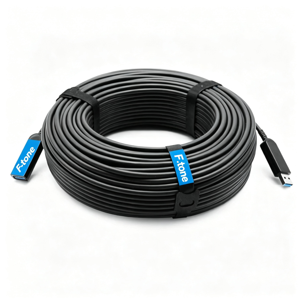 50 meters (164ft) USB 3.0（Not compliant with USB 2.0) 5G Type-A Active Optical Cables, USB AOC Male to Female Connectors