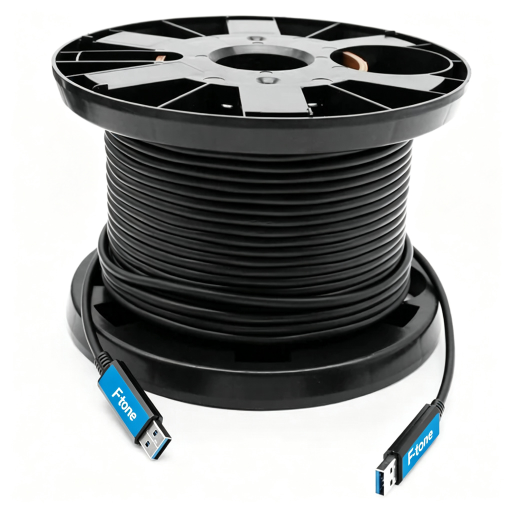 50 meters (164ft) USB 3.0（Not compliant with USB 2.0) 5G Type-A Active Optical Cables, USB AOC Male to Male Connectors