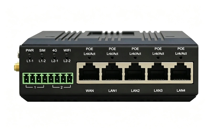 4xLan+1xWan+2路串口 4G路由器(支持双卡双待与POE供电)