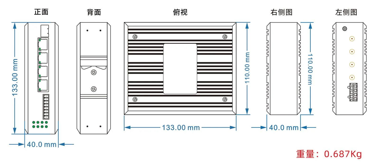 4千兆+1千兆SFP光+2路串口 WiFI6路由器 (支持POE供电)
