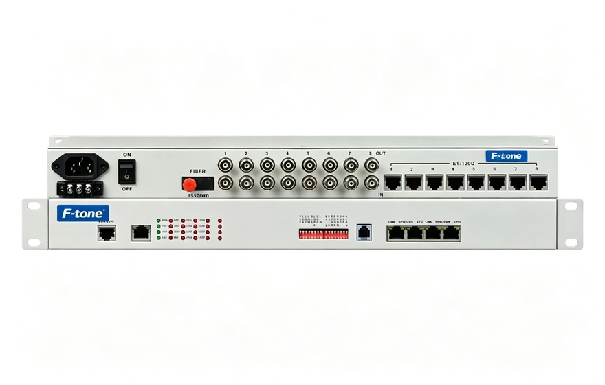 8E1+4xGE 双阻抗 1+1光备份 PDH光端机
