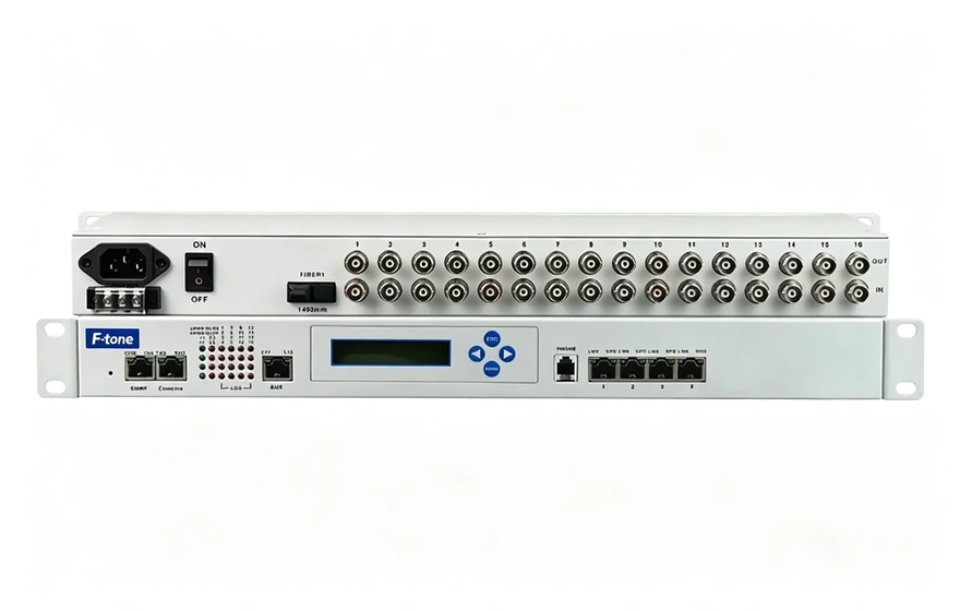 16E1+4GE 带LCD显示 PDH光端机