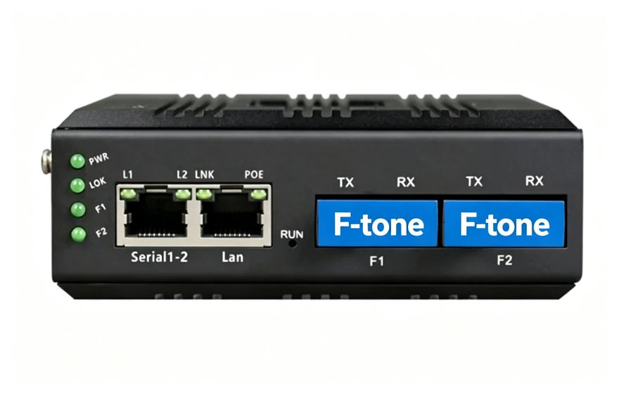 可光纤级连型2路 RS232/422/485 ModBus 串口服务器 (带 WEB 与 SNMP 网管)