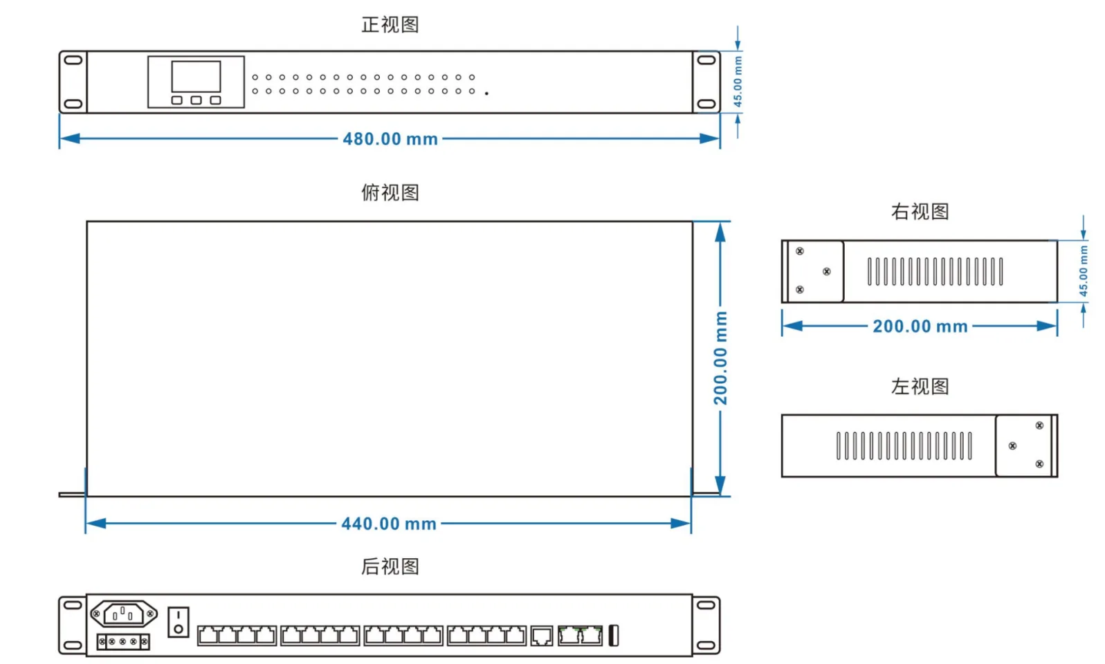 机架式16路串口服务器 (带WEB与SNMP网管)