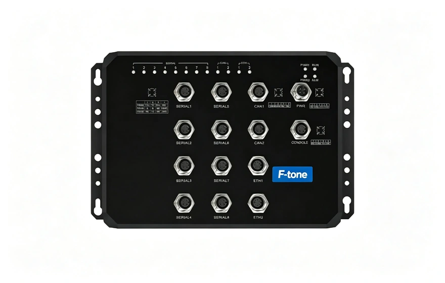 M12接口 8路串口+2路CAN 服务器 (带WEB与SNMP网管，MQTT)
