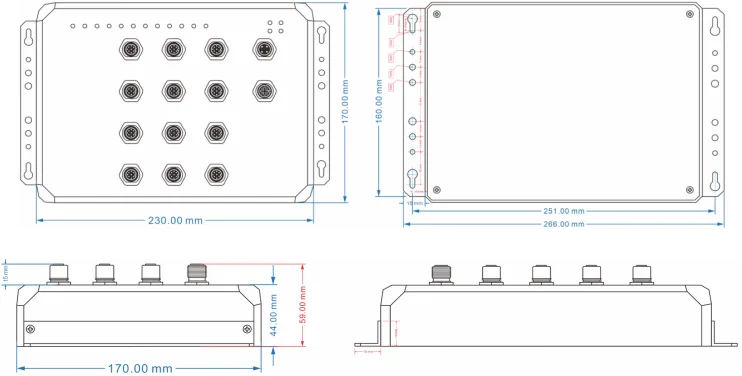 M12接口 8路串口+2路CAN 服务器 (带WEB与SNMP网管，MQTT)