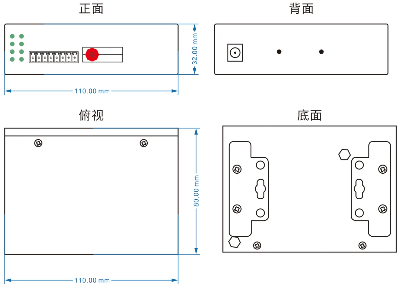 桌面式 钢壳1路RS485+1路RS232光猫 光端机