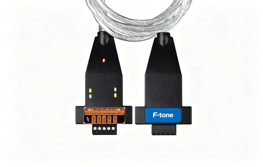 工业级6KV 防雷型 usb转1路高速rs485+1路RS232(带线) 转换器
