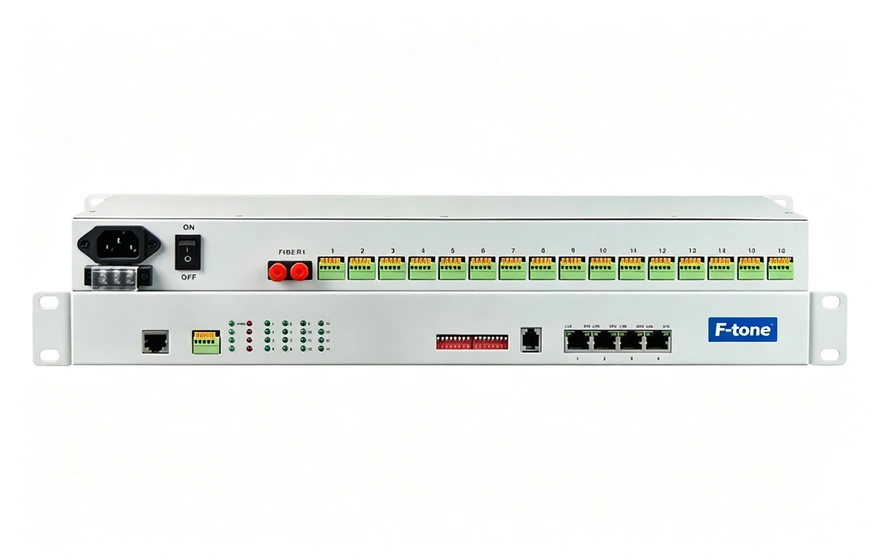 4路百兆以太+16路RS232/422/485/TTL 光纤收发器