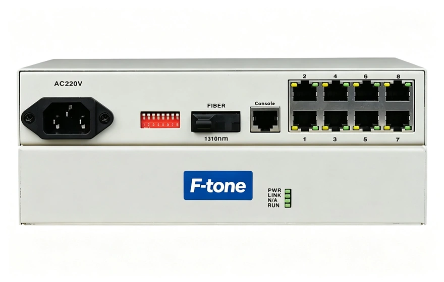 管理型 8路百兆电(POE)+1路千兆光 光纤收发器