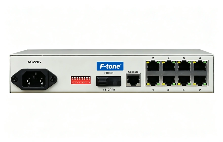 管理型 8路百兆电(POE)+1路千兆光 光纤收发器