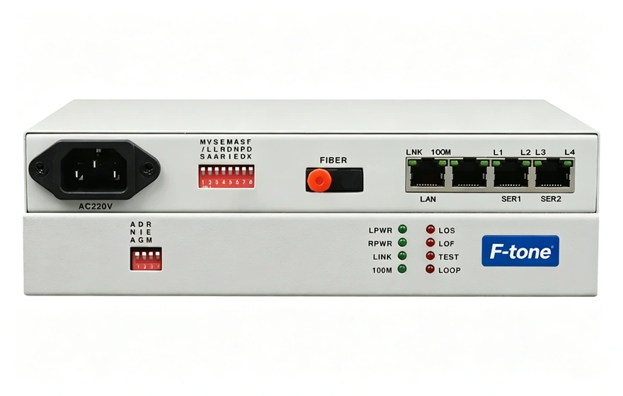 光纤-ETH+2RS232转换器（带宽2M）