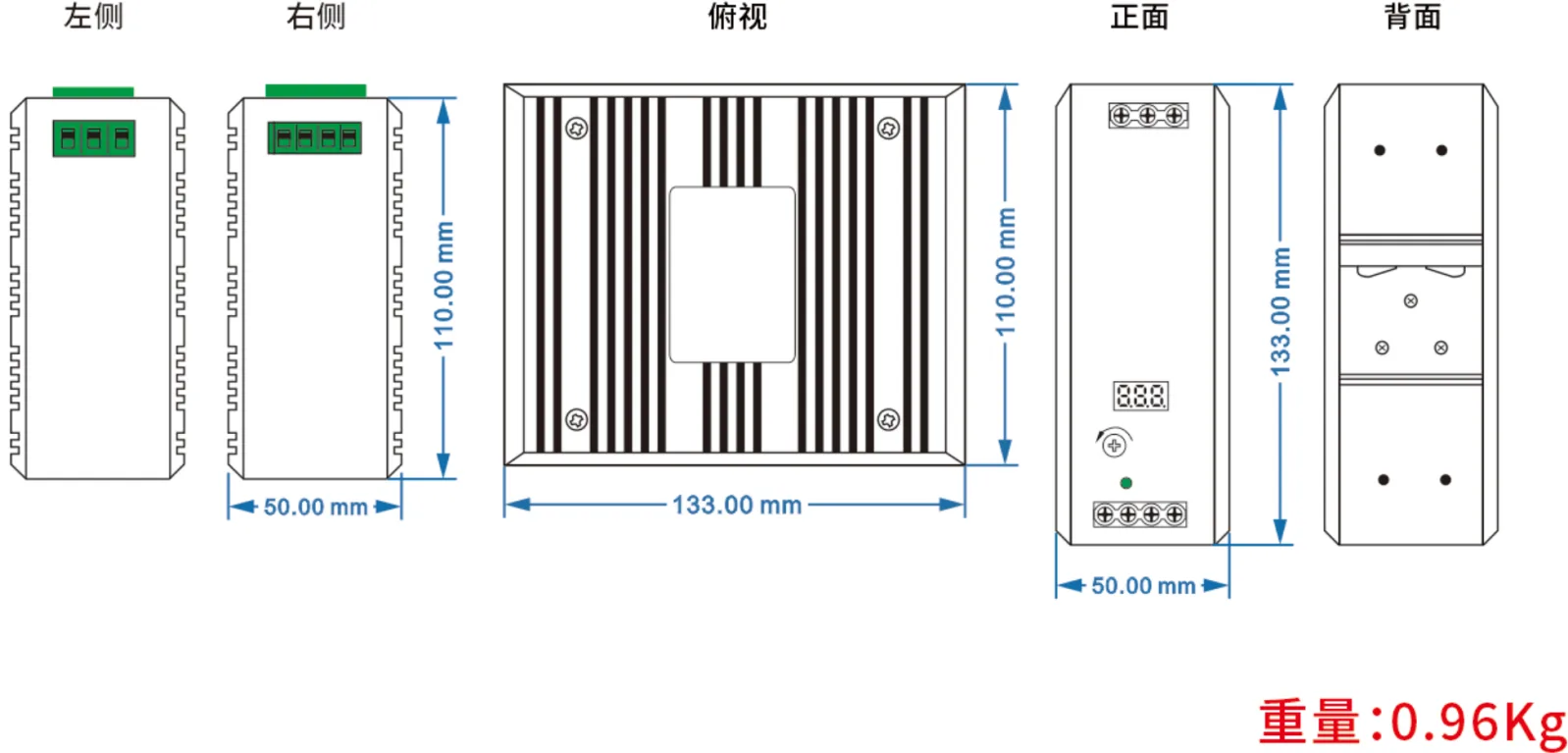 工业级导轨式 AC220V转 DC12V15A/24V8A/48V5A(带功率因素调整) 开关电源
