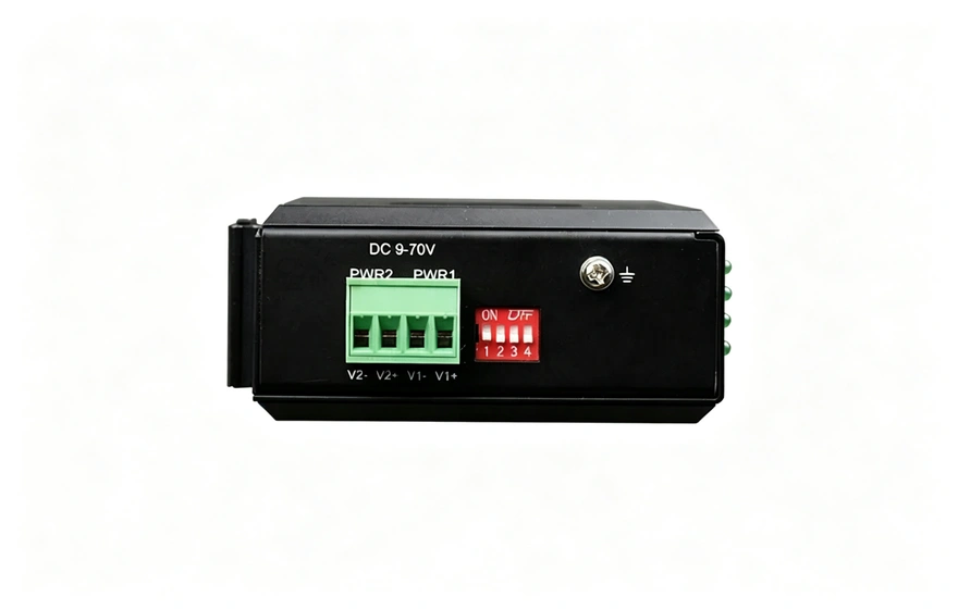 mini 1路百兆以太网电口转1路百兆光口（双DC或AC220V电源内置）工业级交换机