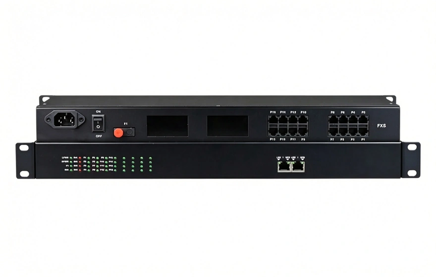 16路电话（RJ11）+2路百兆以太网 电话光端机